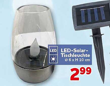 LED-Solar-Tischleuchte Ø 6 x H 10 cm