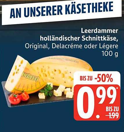 Leerdammer holländischer Schnittkäse, Original, Delacrème oder Légere 100 g
