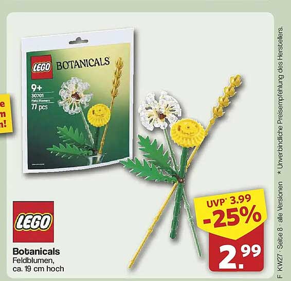 LEGO Botanicals Feldblumen, ca. 19 cm hoch