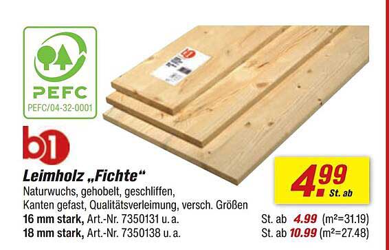 Leimholz „Fichte“