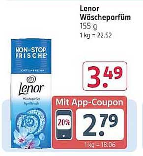 Lenor Wäscheparfüm 155 g 1 kg = 22.52 Mit App-Coupon
