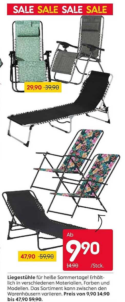 Liegestühle für heiße Sommertage!