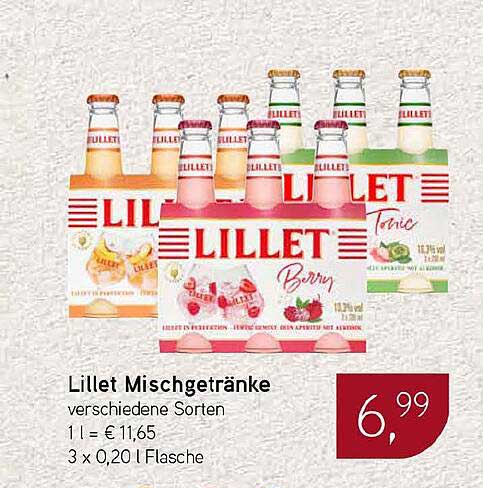 Lillet Mischgetränke verschiedene Sorten