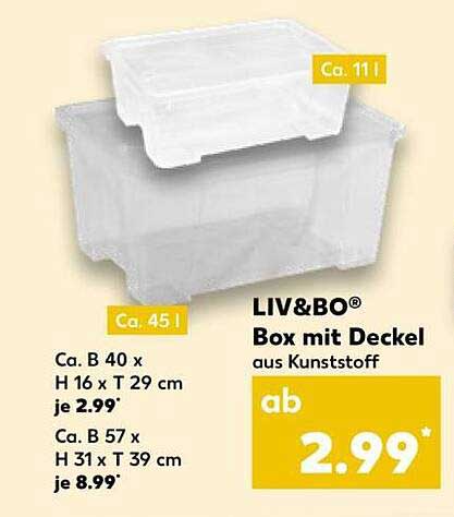 LIV&BO® Box mit Deckel aus Kunststoff