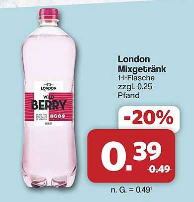 London Mixgetränk 1-l-Flasche zzgl. 0.25 Pfand