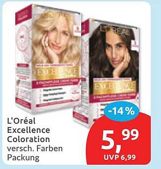 L'Oréal Excellence Coloration versch. Farben Packung