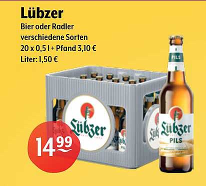 Lübzer Bier oder Radler verschiedene Sorten