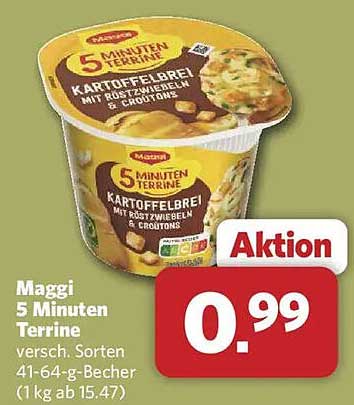 Maggi 5 Minuten Terrine versch. Sorten 41-64-g-Becher (1 kg ab 15,47)