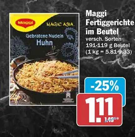 Maggi Fertiggerichte im Beutel