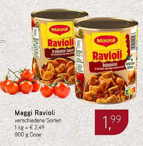 Maggi Ravioli verschiedene Sorten 1 kg = € 2,49 800 g Dose