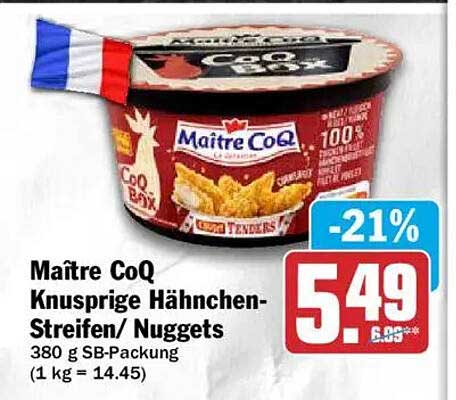 Maître Coq Knusprige Hähnchen-Streifen/ Nuggets