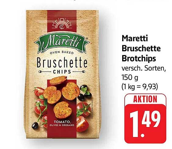 Maretti Bruschette Brotchips versch. Sorten, 150 g (1 kg = 9,93)