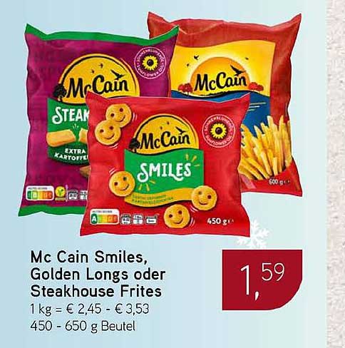 Mc Cain Smiles, Golden Longs oder Steakhouse Frites