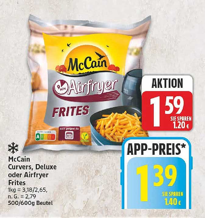 McCain Curvers, Deluxe oder Airfryer Frites