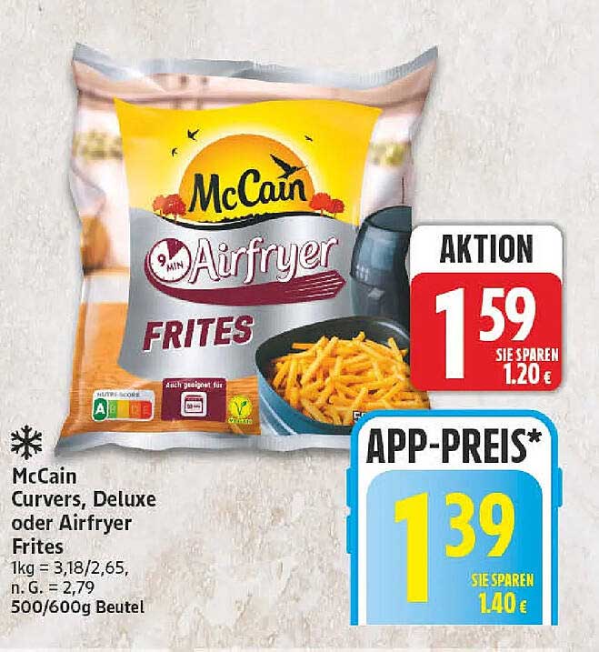 McCain Curvers, Deluxe oder Airfryer Frites