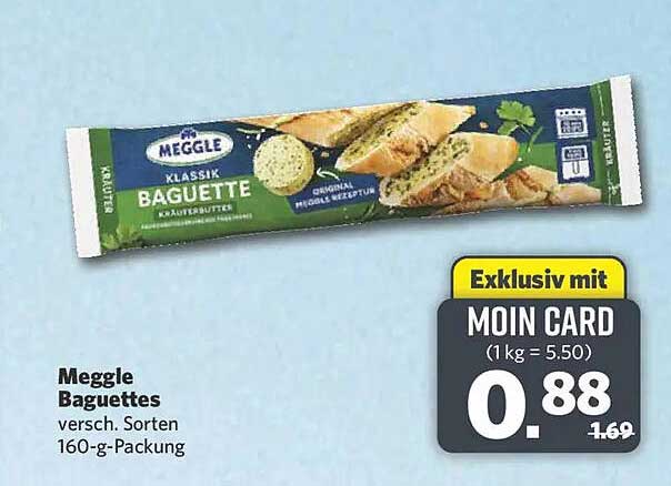 Meggle Baguettes versch. Sorten 160-g-Packung