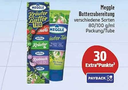 Meggle Butterzubereitung verschiedene Sorten 80/100 g/ml Packung/Tube