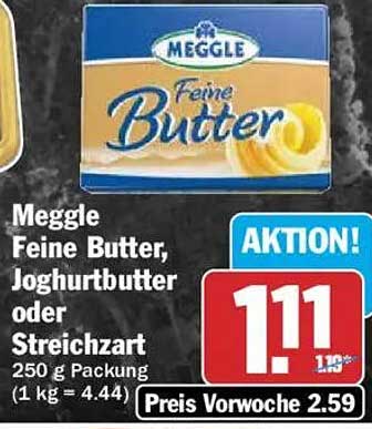 Meggle Feine Butter, Joghurtbutter oder Streichzart