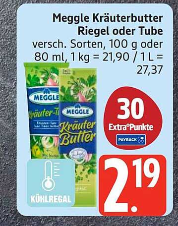 Meggle Kräuterbutter Riegel oder Tube