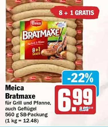 Meica Bratmaxe für Grill und Pfanne, auch Geflügel 560 g SB-Packung (1 kg = 12.48)
