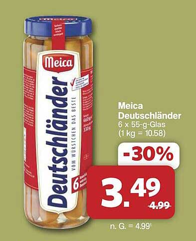 Meica Deutschländer 6 x 55-g-Glas (1 kg = 10.58)