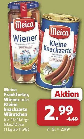 Meica Frankfurter, Wiener oder Kleine knackzarte Würstchen