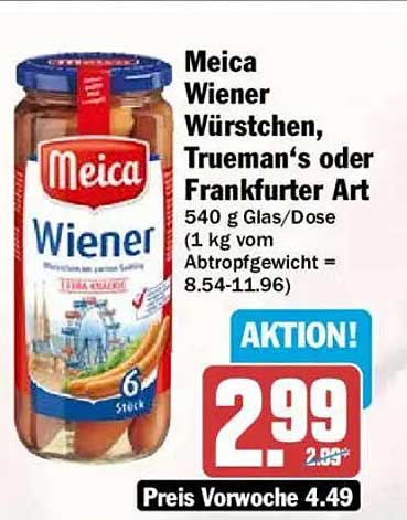 Meica Wiener Würstchen, Trueman's oder Frankfurter Art