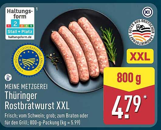 MEINE METZGEREI Thüringer Rostbratwurst XXL