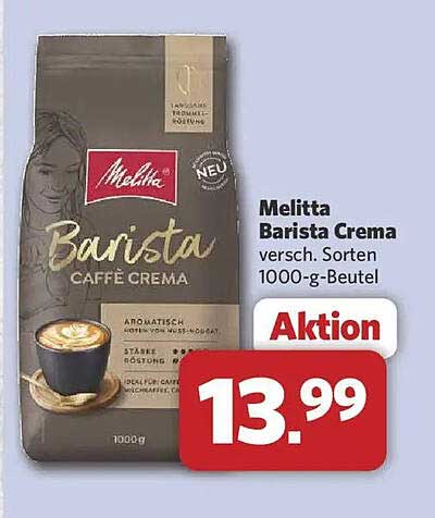 Melitta Barista Crema versch. Sorten 1000-g-Beutel Aktion