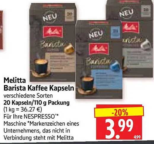 Melitta Barista Kaffee Kapseln