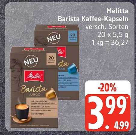 Melitta Barista Kaffee-Kapseln versch. Sorten