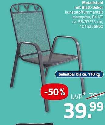 Metallstuhl mit Blatt-Dekor