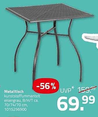Metalltisch kunststoffummantelt eisengrau, B/H/T ca. 70/74/70 cm, 1015256900