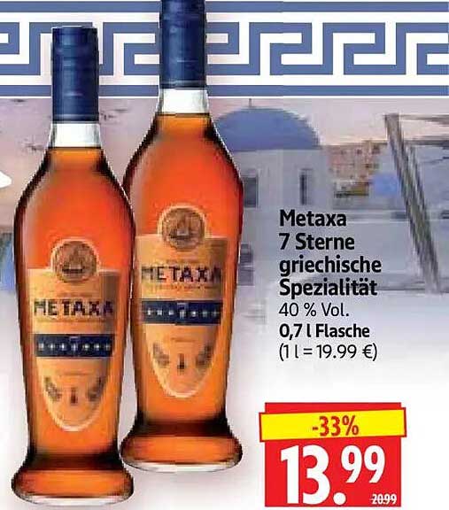 Metaxa 7 Sterne griechische Spezialität 40 % Vol. 0,7 l Flasche (1 l = 19.99 €)