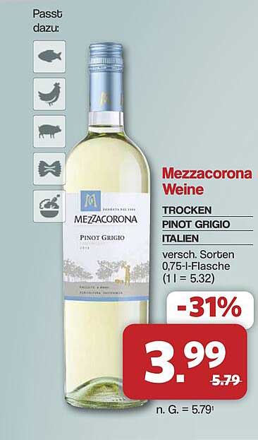 Mezzacorona Weine TROCKEN PINOT GRIGIO ITALIEN