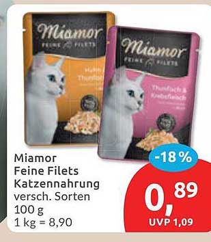 Miamor Feine Filets Katzennahrung versch. Sorten 100 g