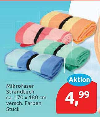 Mikrofaser Strandtuch ca. 170 x 180 cm versch. Farben Stück