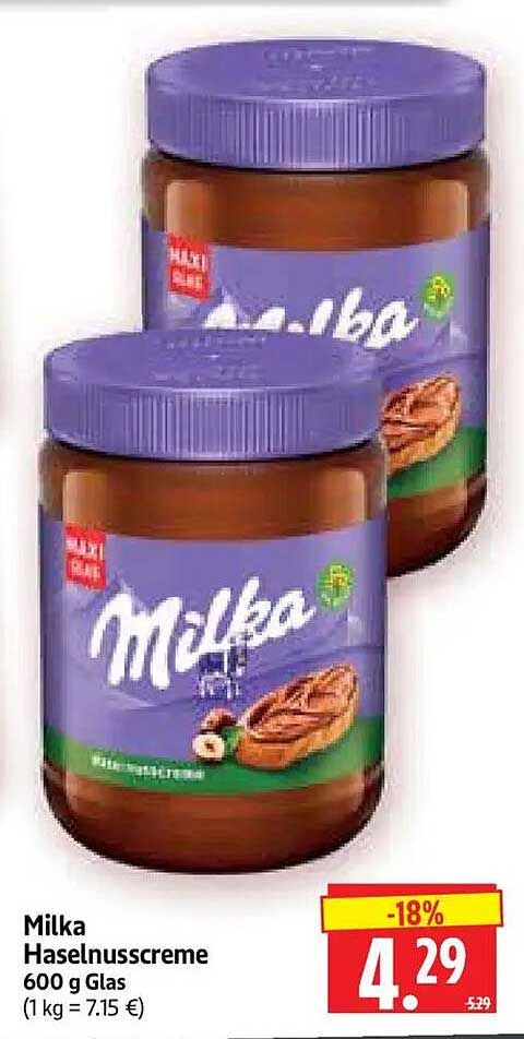 Milka Haselnusscreme 600 g Glas