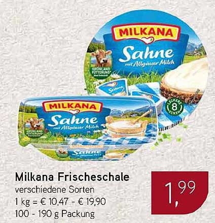 Milkana Frischeçale verschiedene Sorten