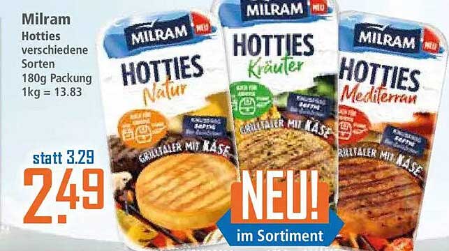 Milram Hotties verschiedene Sorten 180g Packung 1kg = 13.83