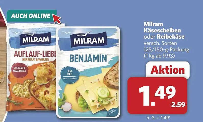 Milram Käsescheiben oder Reibekäse