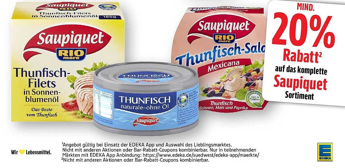 Mind. 20% Rabatt auf das komplette Saupiquet Sortiment