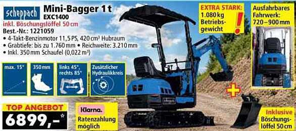 Mini-Bagger 1 t EXC1400