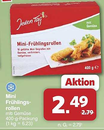 Mini-Frühlingsrollen mit Gemüse 400-g-Packung (1 kg = 6.23)