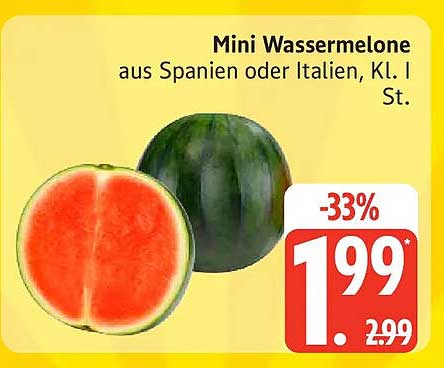 Mini Wassermelone aus Spanien oder Italien, Kl. I St.