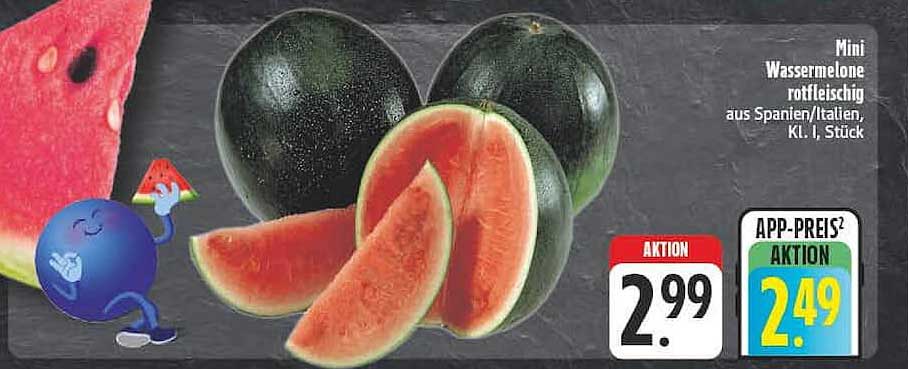 Mini Wassermelone rotfleischig aus Spanien/Italien, Kl. I, Stück