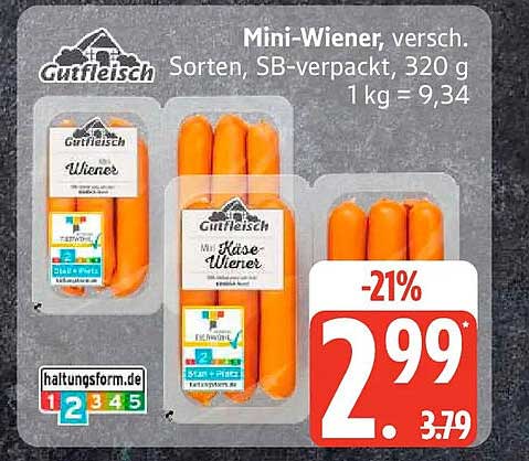 Mini-Wiener, versch. Sorten, SB-verpackt, 320 g