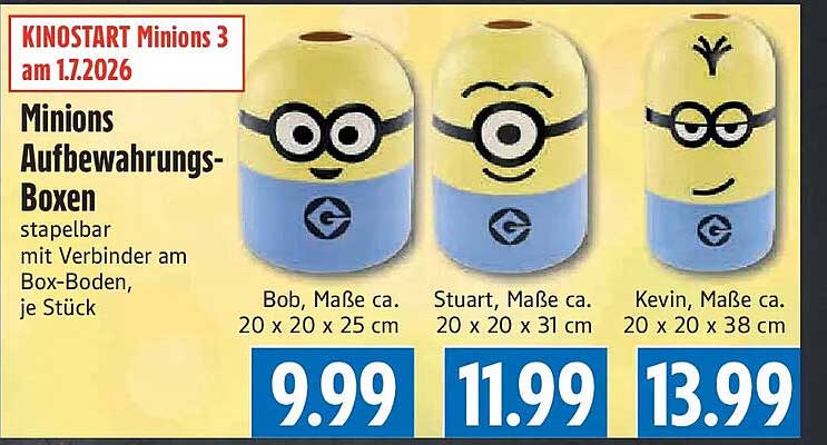 Minions Aufbewahrungs-Boxen