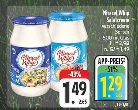 Miracel Whip Salatcreme verschiedene Sorten 500 ml Glas