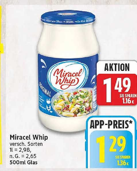 Miracel Whip versch. Sorten 500ml Glas